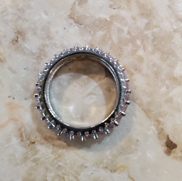 crystal eternity ring with 925 band - Picture 4 of 6